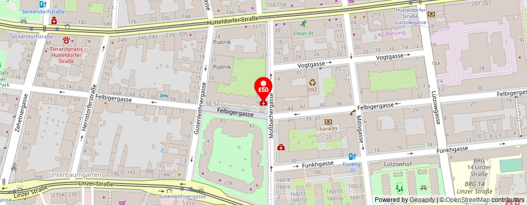 Street map section around the address