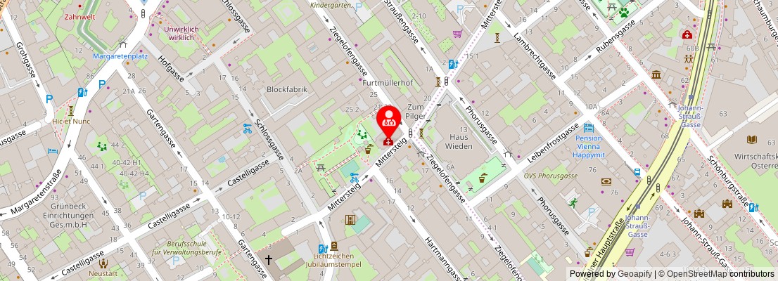 Street map section around the address