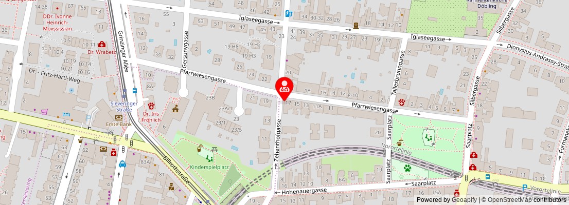 Street map section around the address