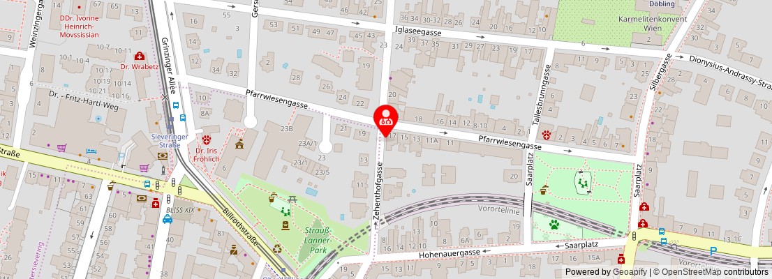 Street map section around the address