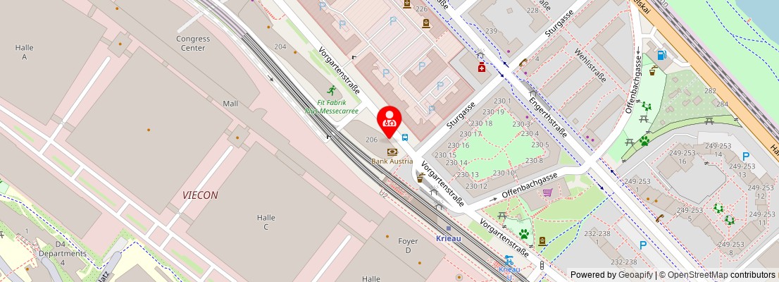 Street map section around the address