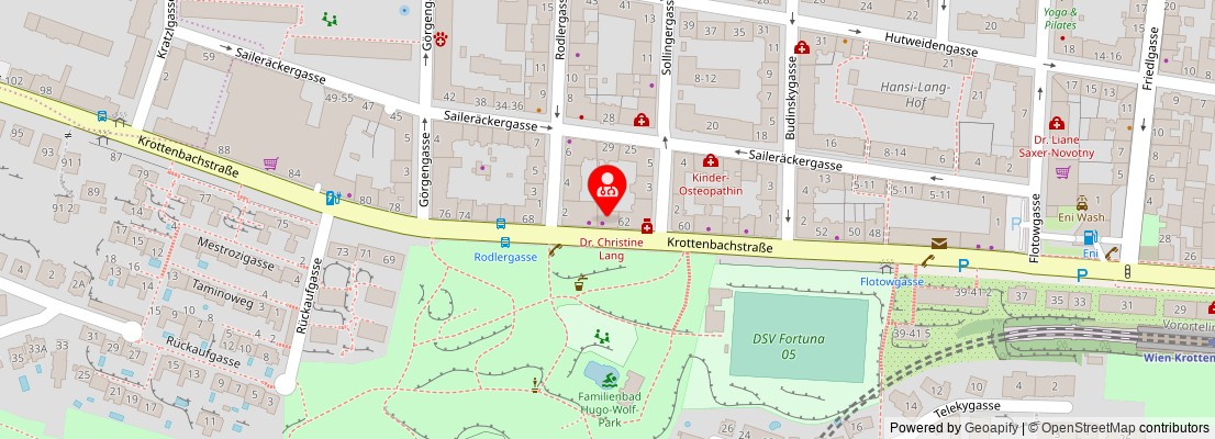 Street map section around the address