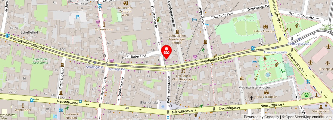 Street map section around the address