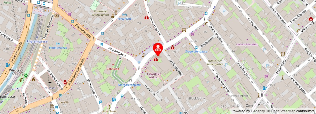Street map section around the address