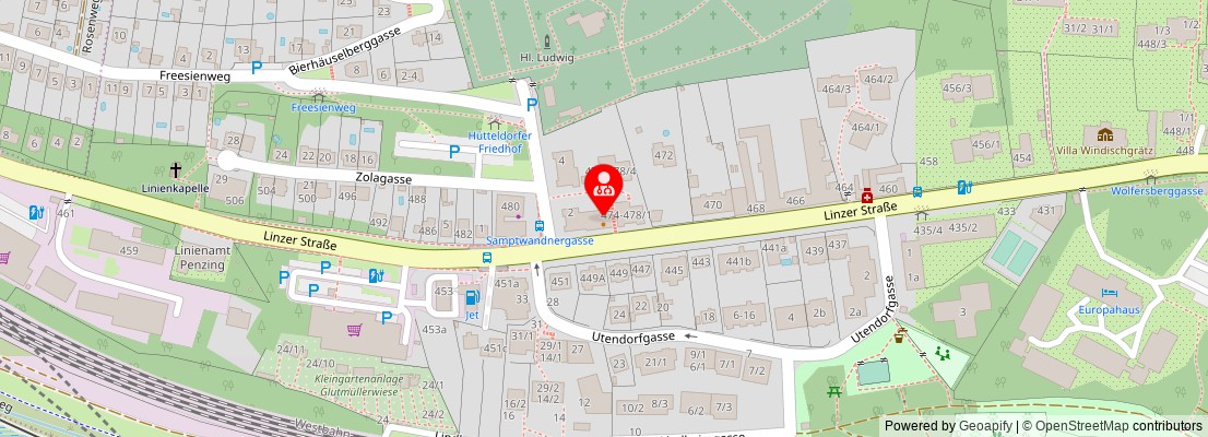 Street map section around the address