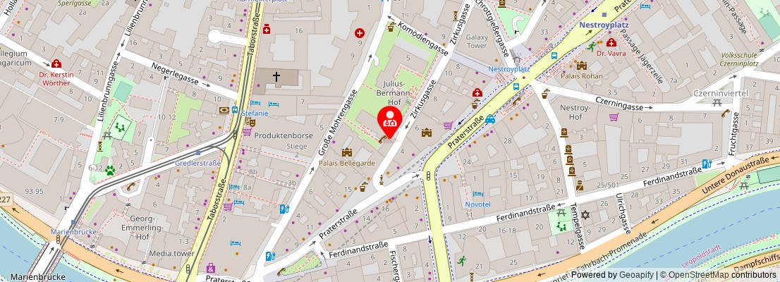 Street map section around the address