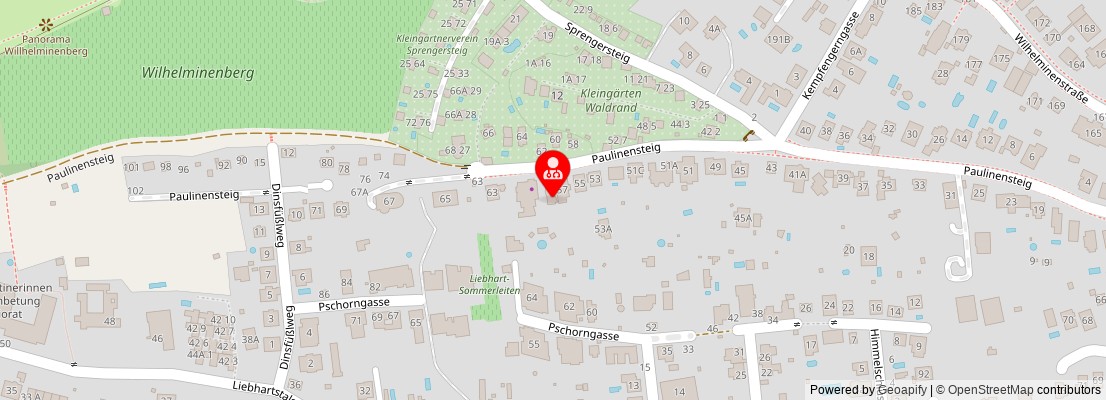 Street map section around the address