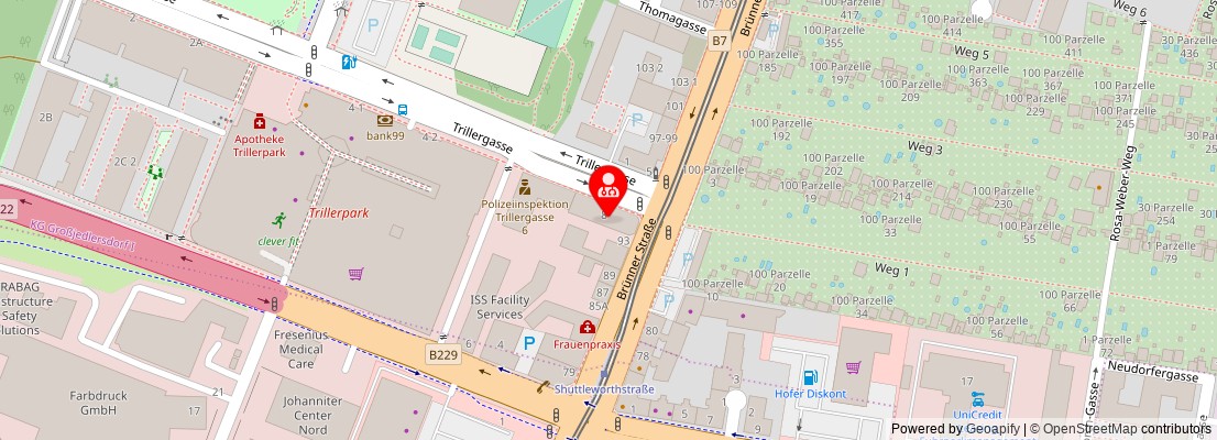 Street map section around the address