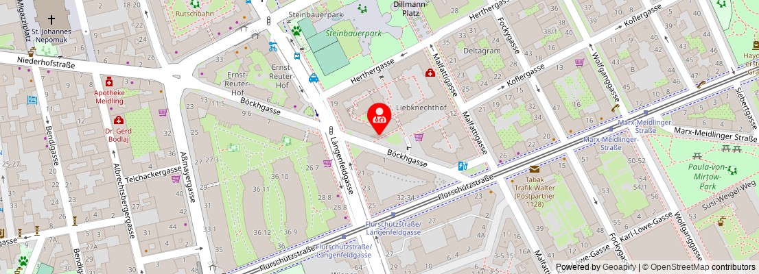Street map section around the address