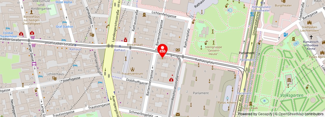 Street map section around the address