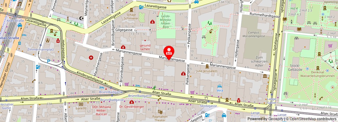 Street map section around the address