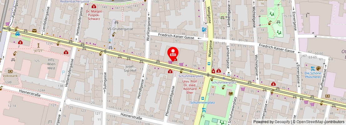 Street map section around the address