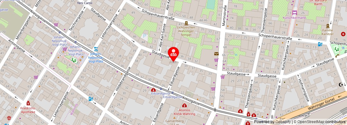 Street map section around the address