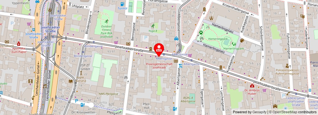 Street map section around the address