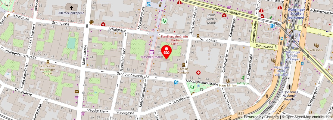 Street map section around the address