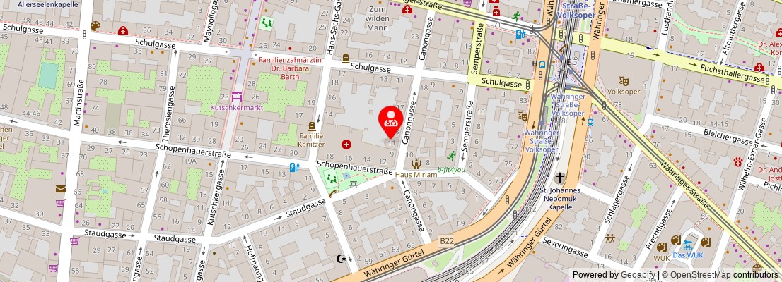 Street map section around the address