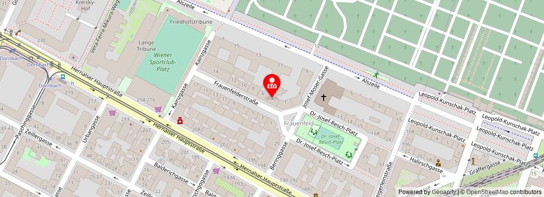 Street map section around the address