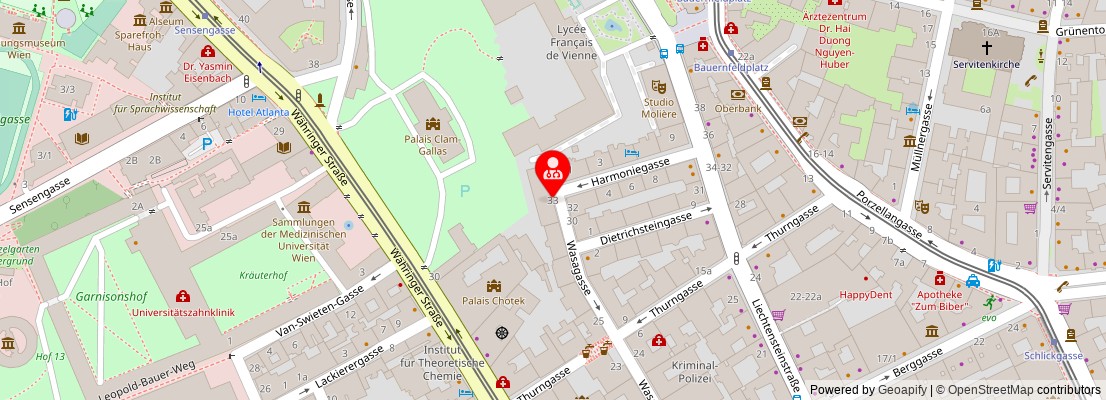Street map section around the address
