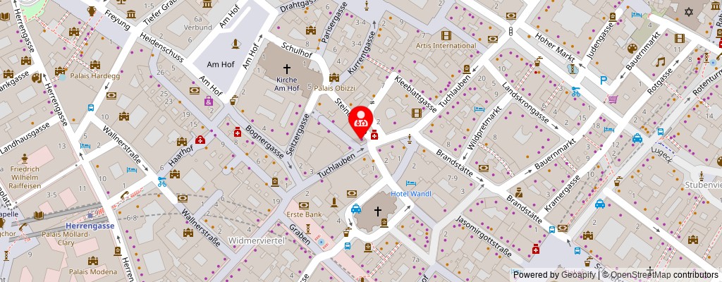 Street map section around the address