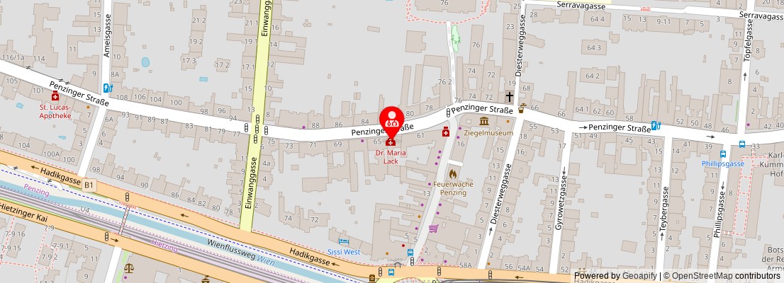 Street map section around the address