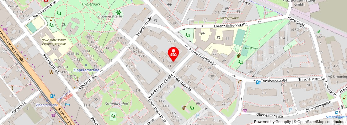 Street map section around the address