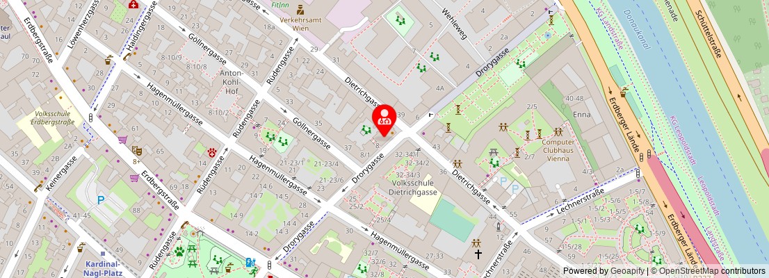 Street map section around the address