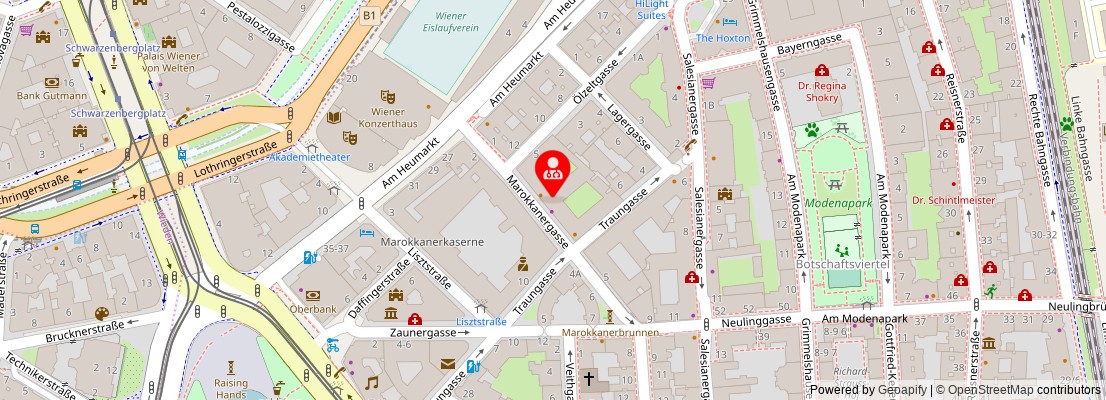 Street map section around the address