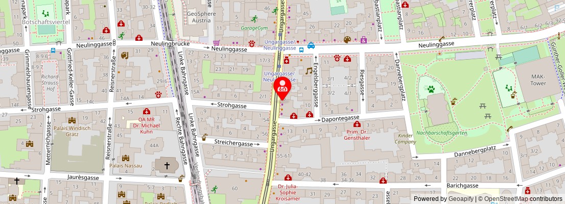 Street map section around the address