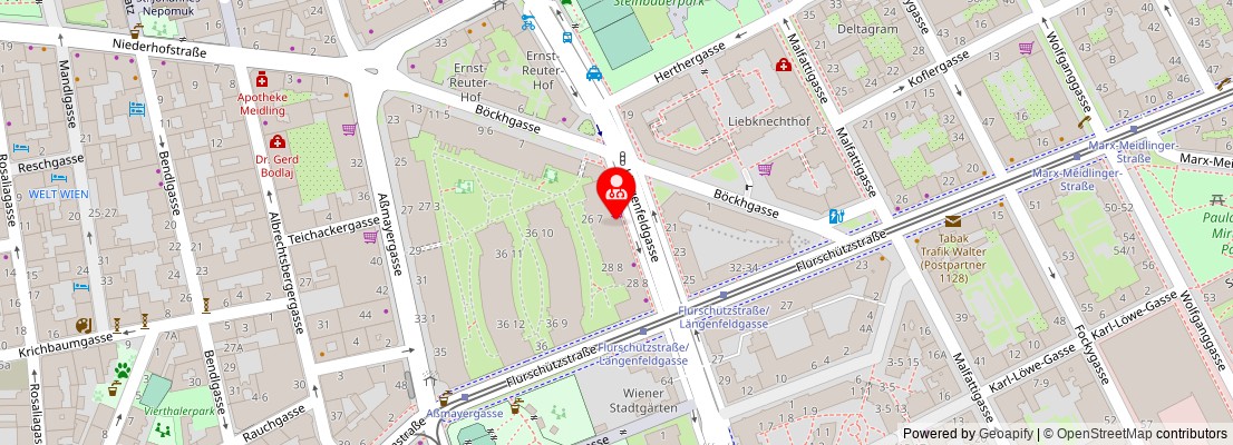 Street map section around the address