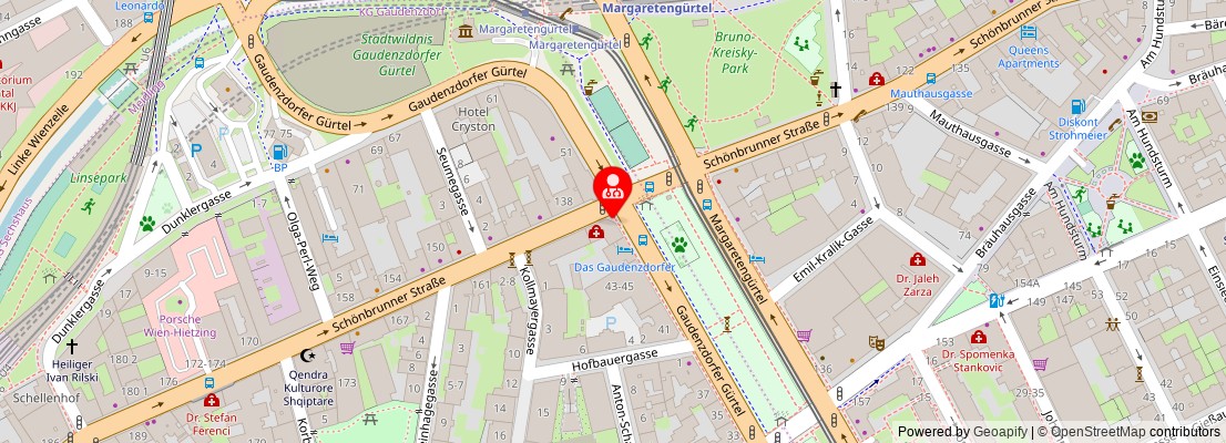 Street map section around the address