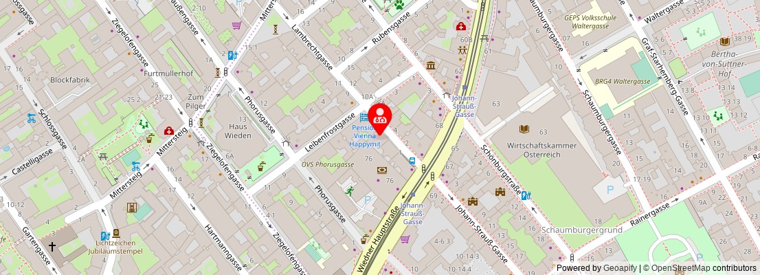 Street map section around the address