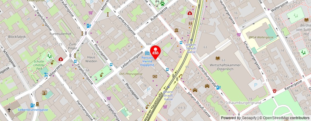 Street map section around the address