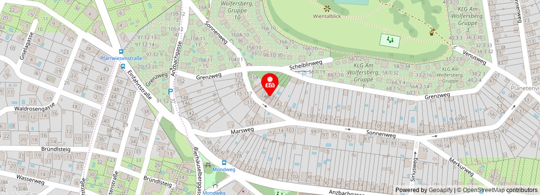 Street map section around the address