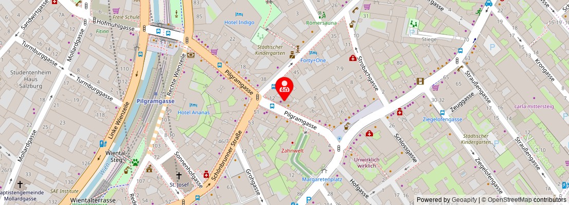 Street map section around the address