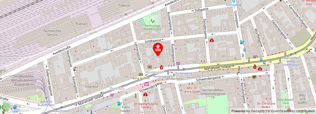 Street map section around the address