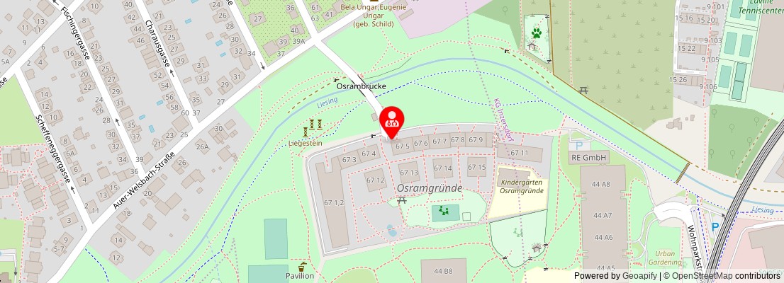 Street map section around the address
