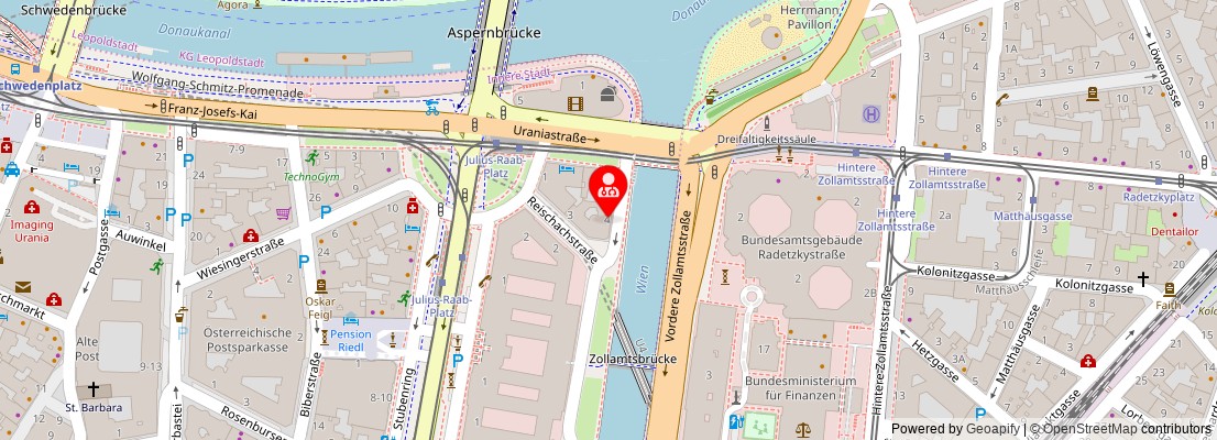 Street map section around the address