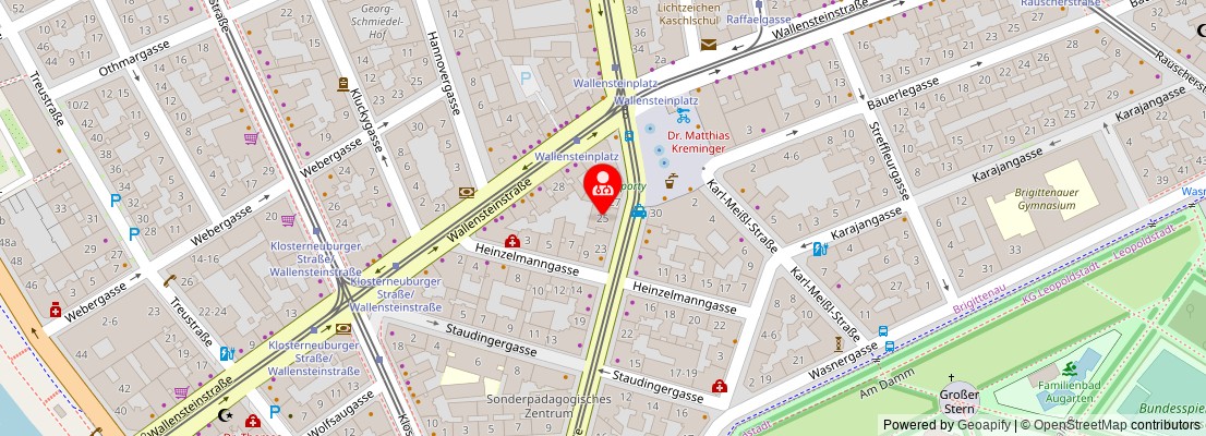 Street map section around the address