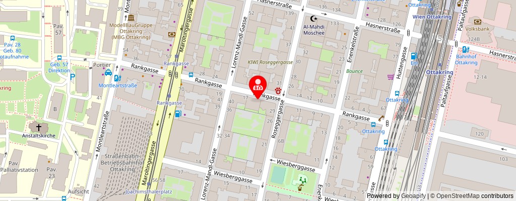 Street map section around the address