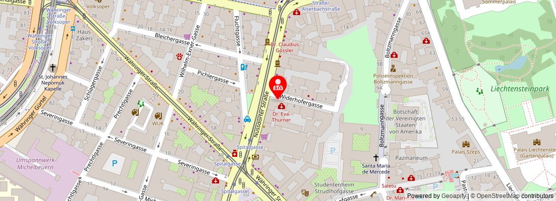 Street map section around the address