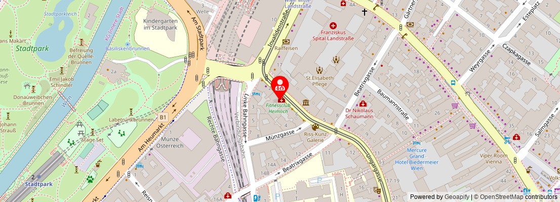 Street map section around the address