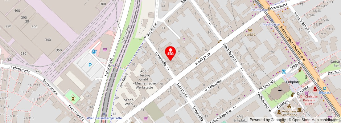 Street map section around the address