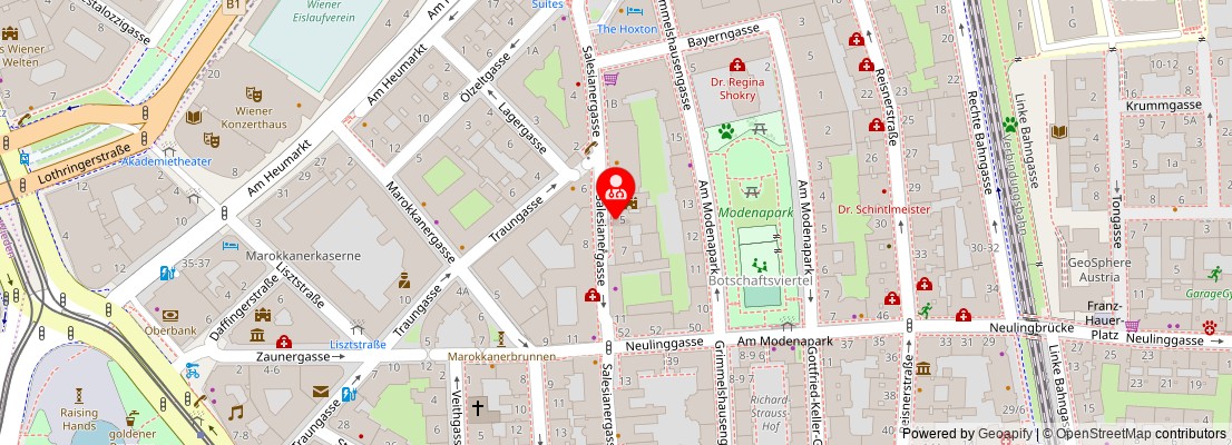 Street map section around the address