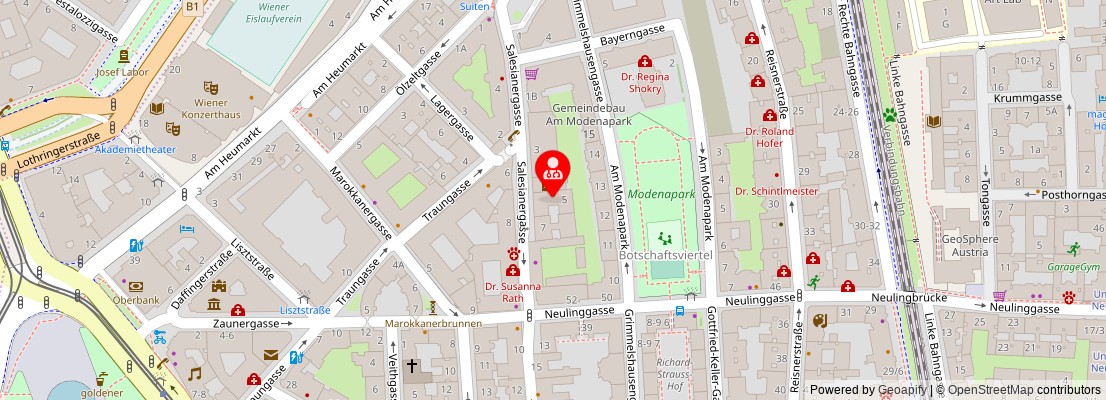 Street map section around the address