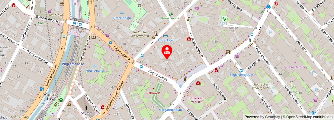 Street map section around the address