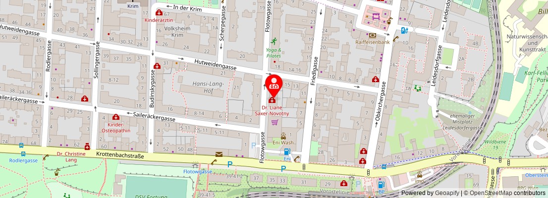 Street map section around the address