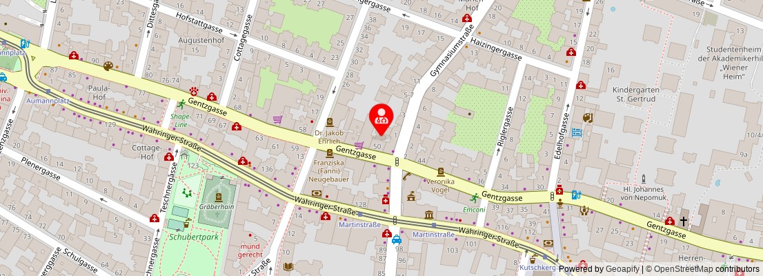 Street map section around the address