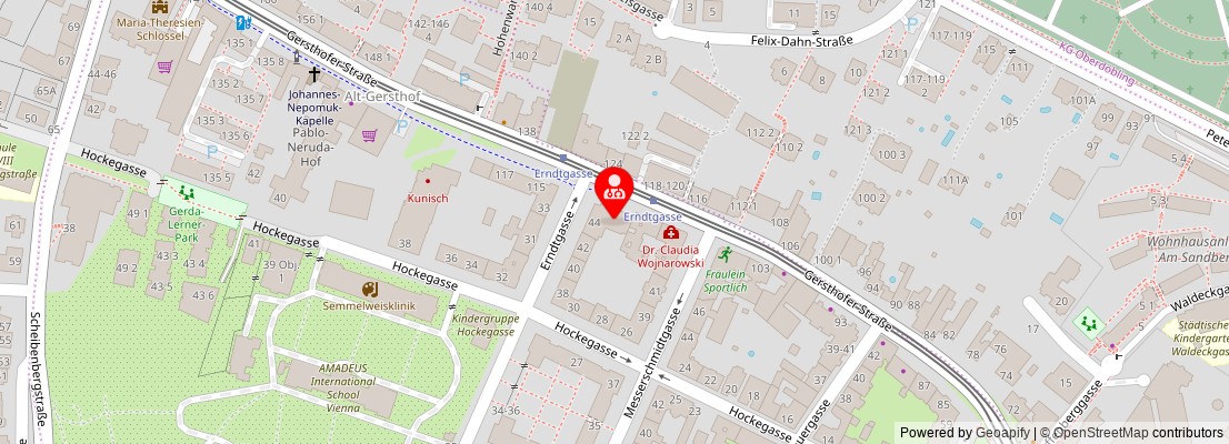 Street map section around the address