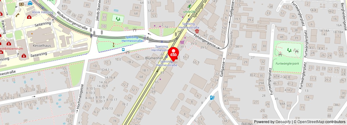 Street map section around the address