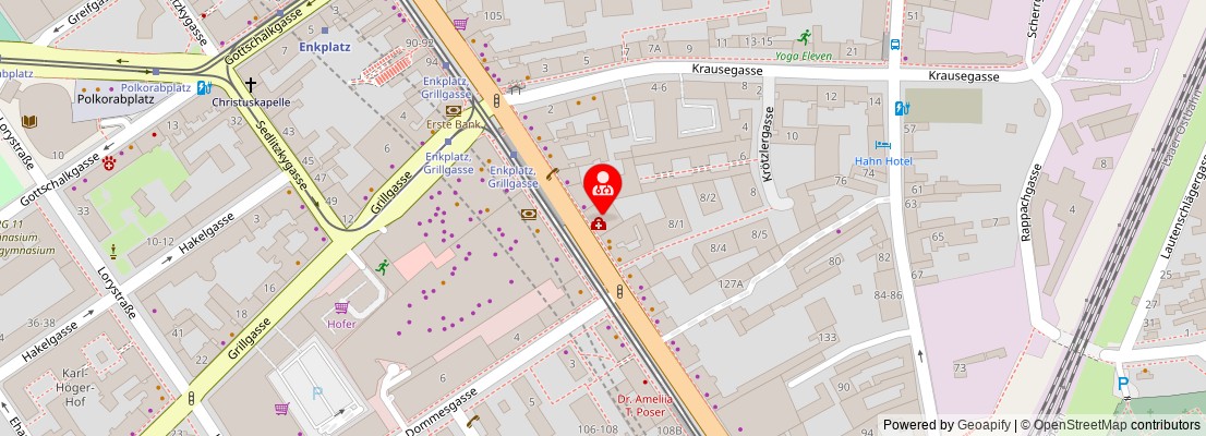 Street map section around the address